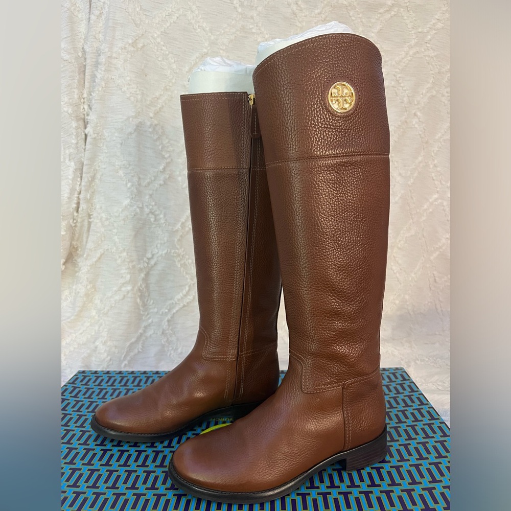 Tory Burch junction riding boot tumbled leather size 6 1/2